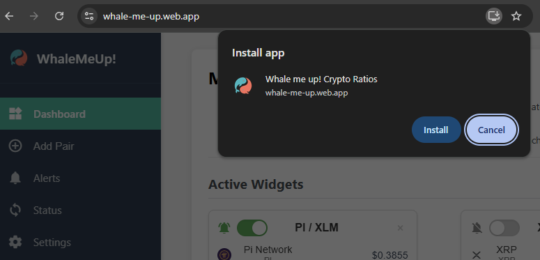 Chrome install icon